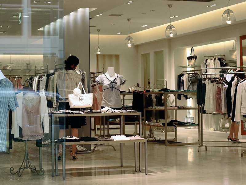 inner view of a fashion store